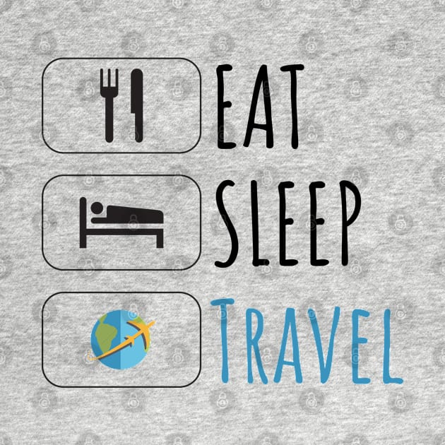 Eat Sleep travel, traveler gift, Gift for travel Lovers by bhp